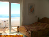 bed with sea view
