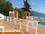view from terrace to pool