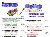 Casa Antonio Menu
