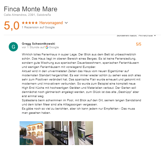 Finca Monte Mare Feedback