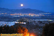 full moon above Salobreña's castle